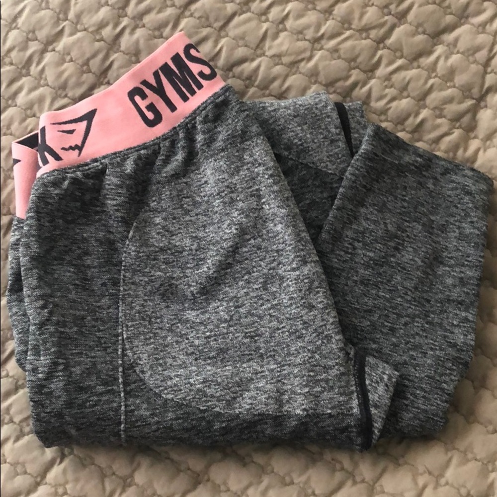 Grey with pink band Gym Shark pants